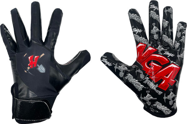 New Black Tonga Football Sticky Gloves