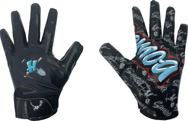 New Black Samoa Football Sticky Gloves