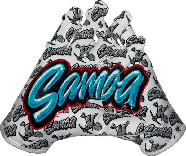 New White Samoa Football Sticky Gloves