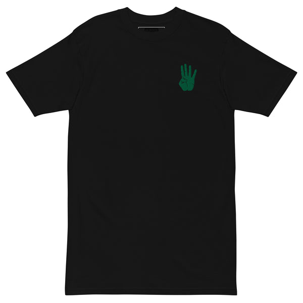 Heirtage Family Over Everything Bloc Tee - Green Embroidered Front Four Fingers