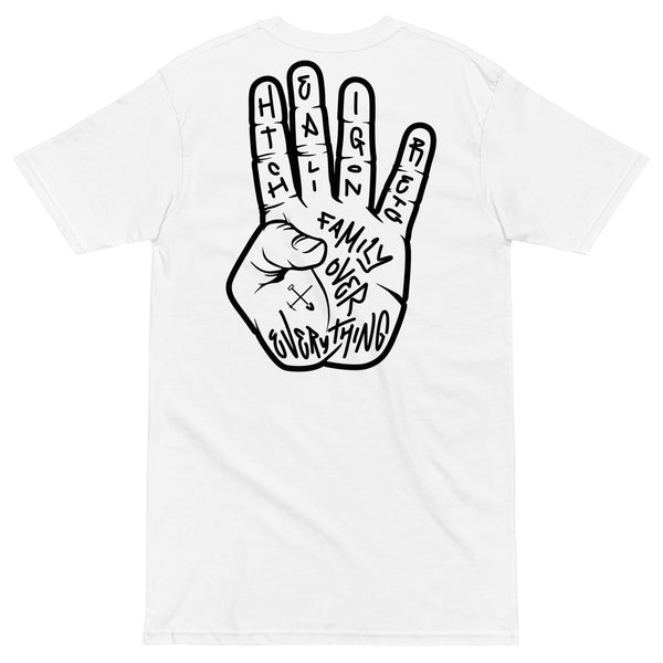 Heirtage Family Over Everything Bloc Tee - Embroidered Front Four Fingers