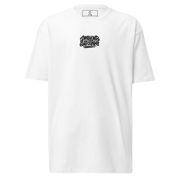 Family Over Everything Love White Tee - Embroidered Front & Full Back Print