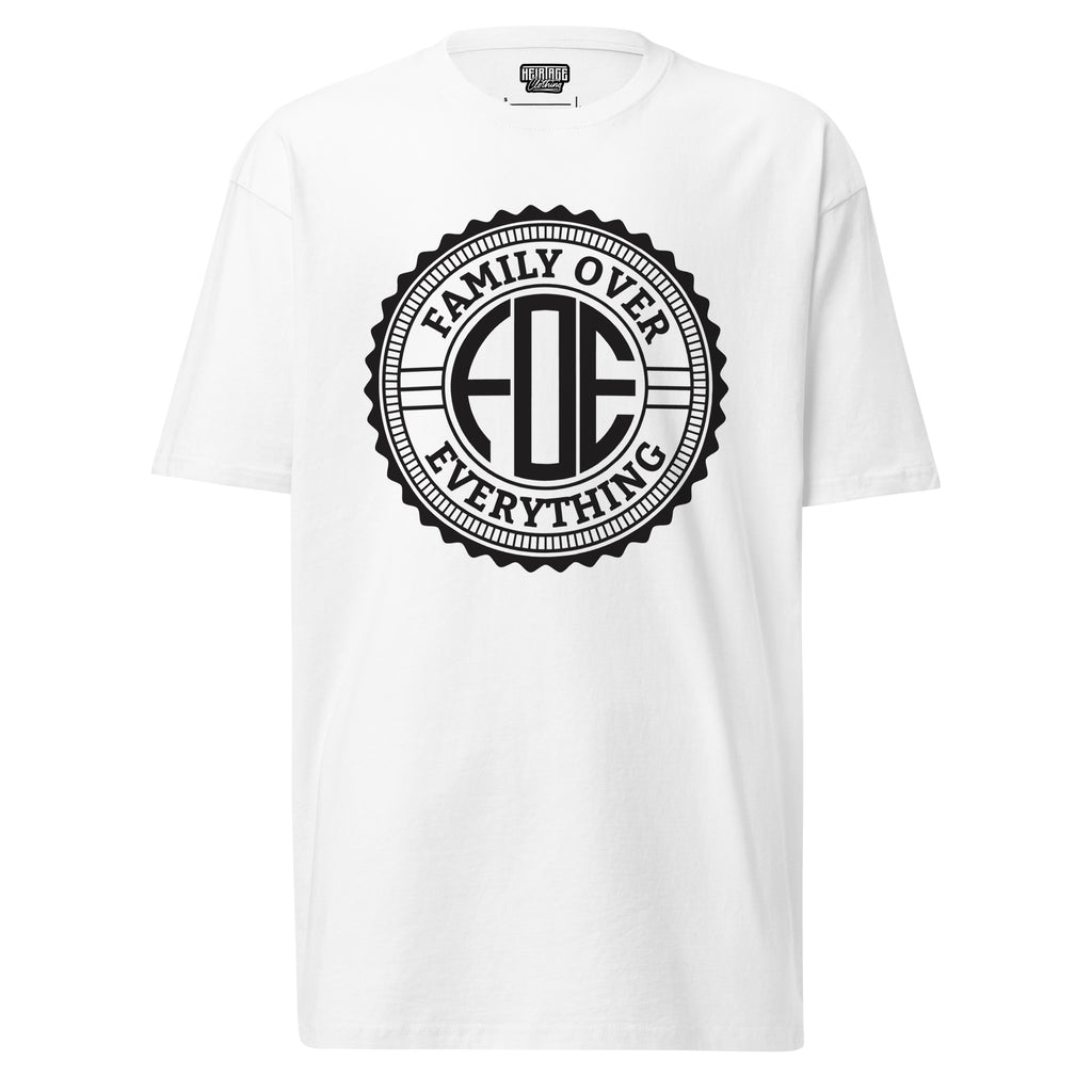 The Original Family Over Everything White Premium Heavyweight Tee