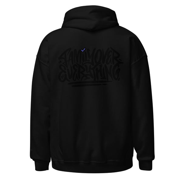 Family Over Everything Blue Love Blaq- Hoodie Embroidered Front & Full Back Print