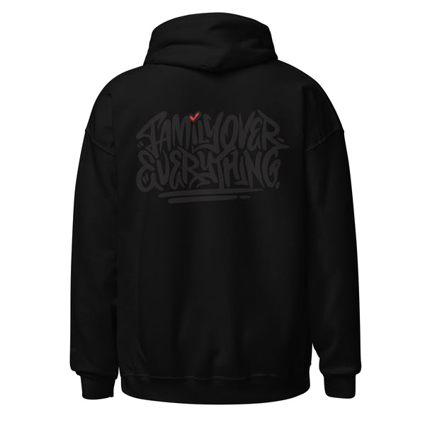 Family Over Everything Red Love Blaq- Hoodie Embroidered Front & Full Back Print